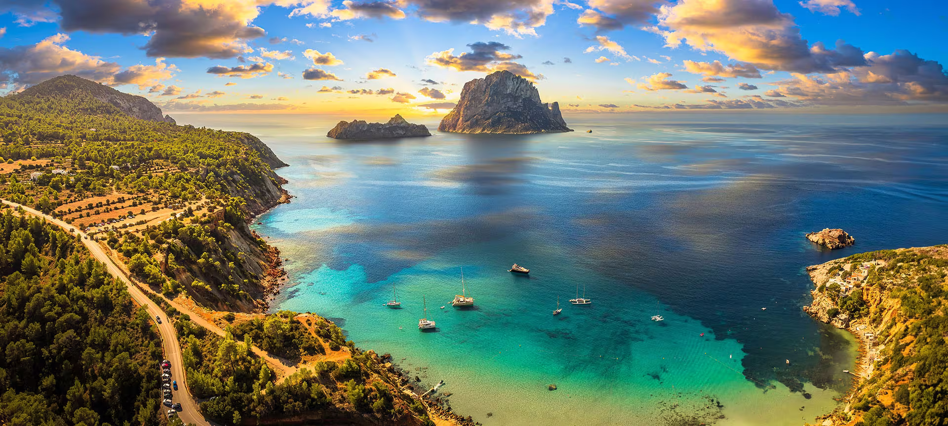 Beautiful Ibiza landscape with Es Vedra